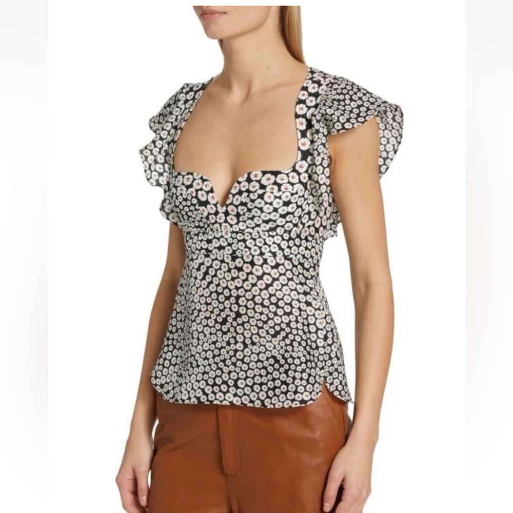 Stella McCartney Ditsy Floral Silk Top - Size 42 / US Size 8